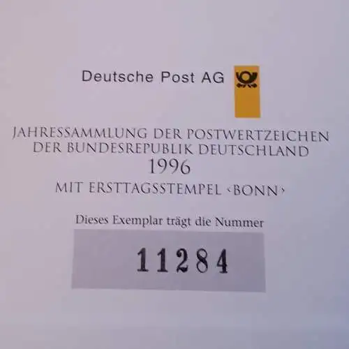 BRD Jahressammlung der Postwertzeichen 1996