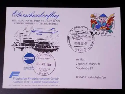  Zeppelinpost Oberschwabenflug Rundflug des Zeppelin NT Friedrichshafen-Friedrichshafen