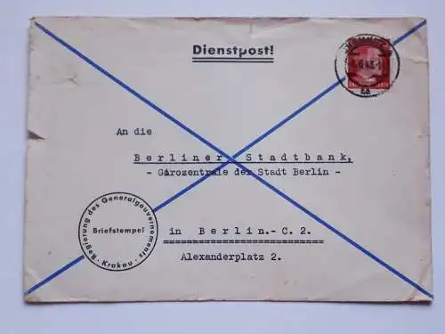 Brief Dienstpost Roznow - Berlin 1943