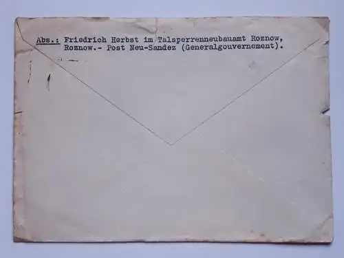 Brief Dienstpost Roznow - Berlin 1943