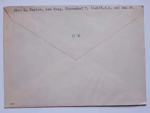 Brief Deutsche Dienstpost Niederlande Befehlshaber der SD Den Haag 1943