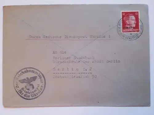 Brief Deutsche Dienstpost Ukraine Der Reichskommissar Rowno 1942