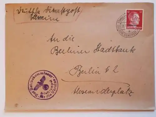 Brief Deutsche Dienstpost Ukraine Der Reichskommissar Rowno 1942