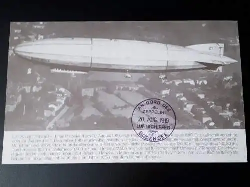 Zeppelinpost Luftschiff Bodensee II Fahrt zum 150.Geburtstag von Graf Zeppelin