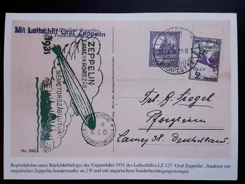 Zeppelinpost Ungarn Luftschiff Bodensee II 1989