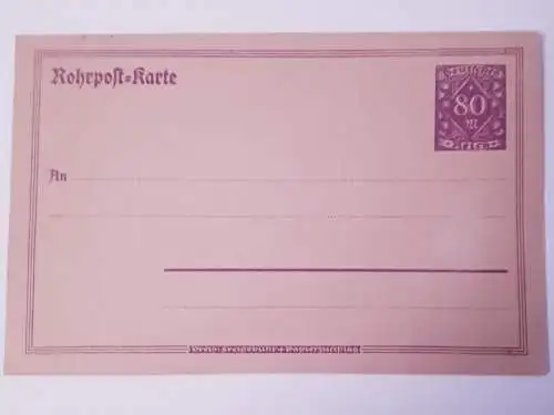 Ganzsache Deutsches Reich Rohrpost Karte blanko