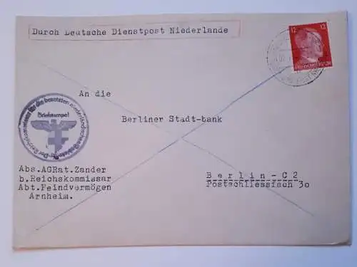 Brief DR Dienstpost Niederlande Den Haag nach Berlin 1943