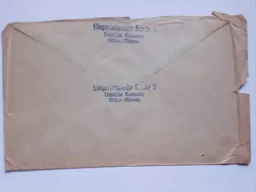 Brief DR Dienstpost Fliegertechnische Schule 5 Mähren von Wischau nach Berlin 1941