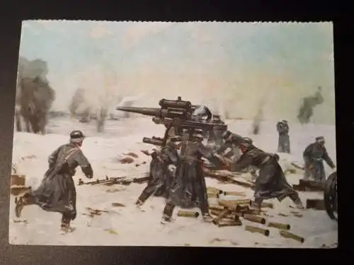 Ansichtskarte Nr.41 aus dem Kriegsopfer Wandkalender der NSKOV - Schwere Flak im Kampf gegen russische Panzer