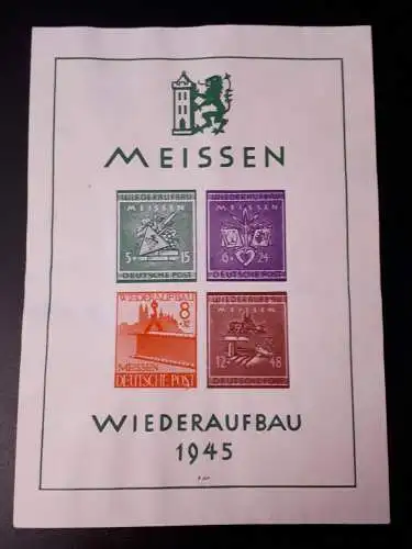 Lokalausgabe Meissen Wiederaufbau 1946 Block Nr.1