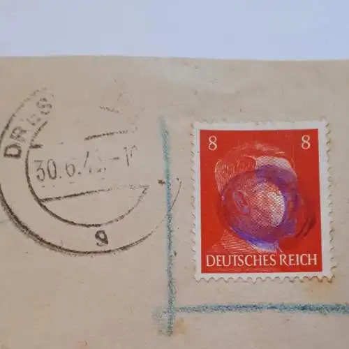 Sächsische Schwärzung auf Briefumschlag Mi. Nr. AP 786 I