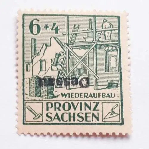 Wiederaufbaumarke Provinz Sachsen 1946 mit kopfstehendem Aufdruck Dessau