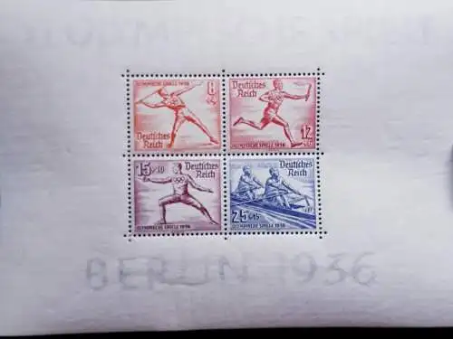 Deutsches Reich 1936 Blockausgabe 6 Olympische Spiele Berlin postfrisch