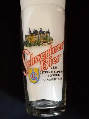 Bierglas Schweriner Bier VEB Getränkekombinat Schwerin Stammbetrieb