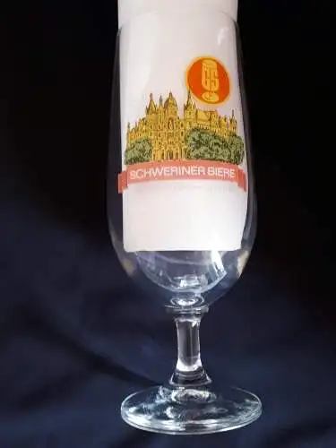 Bierglas Schweriner Bier VEB Getränkekombinat Schwerin