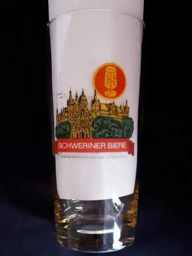 Bierglas Schweriner Bier VEB Getränkekombinat Schwerin