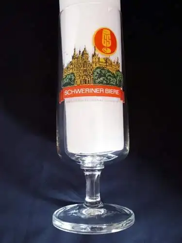 Bierglas Schweriner Bier VEB Getränkekombinat Schwerin