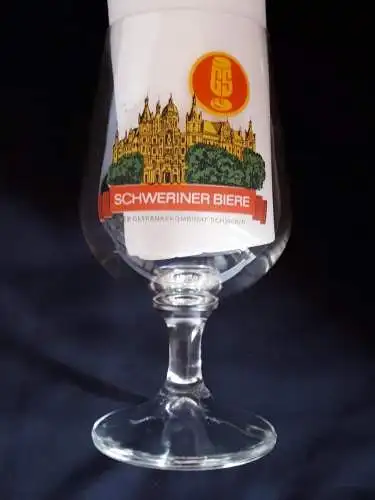 Bierglas Schweriner Bier VEB Getränkekombinat Schwerin