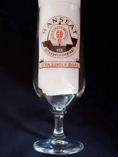 Bierglas Hanseat Bockbier Anstich 1973 Stralsunder Brauerei VEB Getränkekombinat