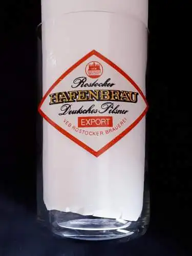 Bierglas Rostocker Hafenbräu Export VEB Rostocker Brauerei