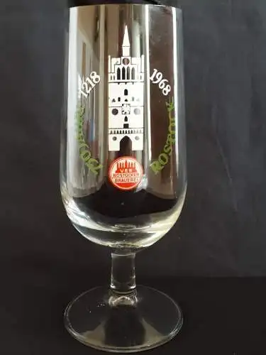 Bierglas 750 Jahre Rostock 1218-1968 VEB Rostocker Brauerei