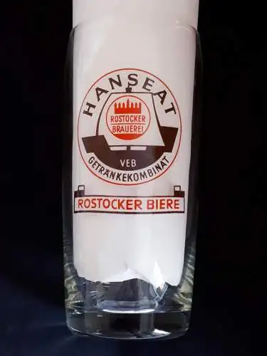 Bierglas Hanseat Rostocker Brauerei VEB Getränkekombinat