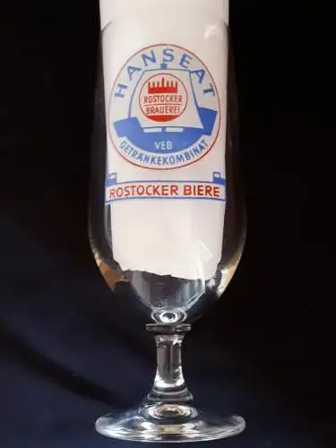 Bierglas Hanseat Rostocker Brauerei VEB Getränkekombinat