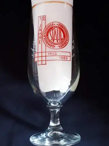 Bierglas 30 Jahre BSG Stahl Eisenhüttenstadt 1950-1980