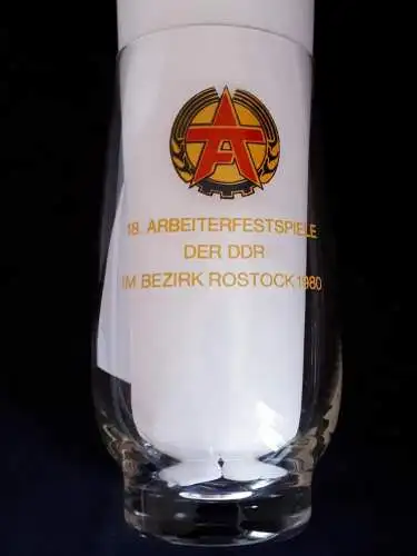 Bierglas 18.Arbeiterfestspiele der DDR im Bezirk Rostock 1980