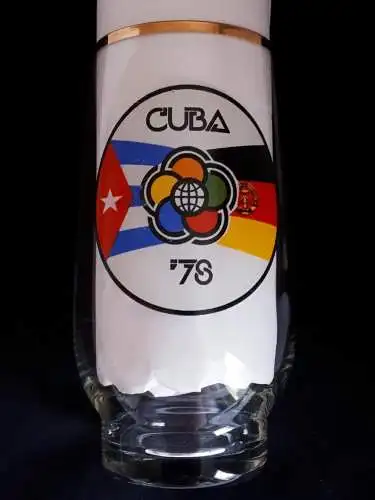 Bierglas Weltfestspiele Cuba 1978 mit Goldrand