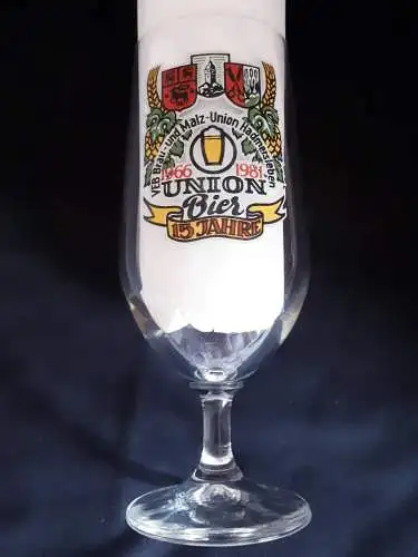 Bierglas VEB Brau- und Malzunion Hadmersleben 15 Jahre Union Bier