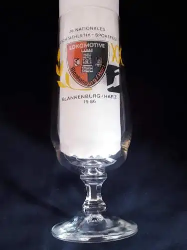 Bierglas 20.nationales Leichtathletik Sportfest Lokomotive Blankenburg 1986