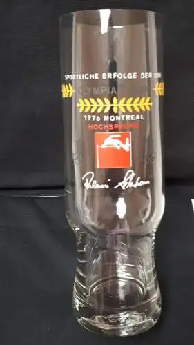 Bierglas DDR Olympiasieger Montreal 1976 Hochsprung Rosemarie Ackermann