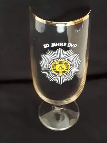 Bierglas DDR MdI 30 Jahre DVP mit Goldrand