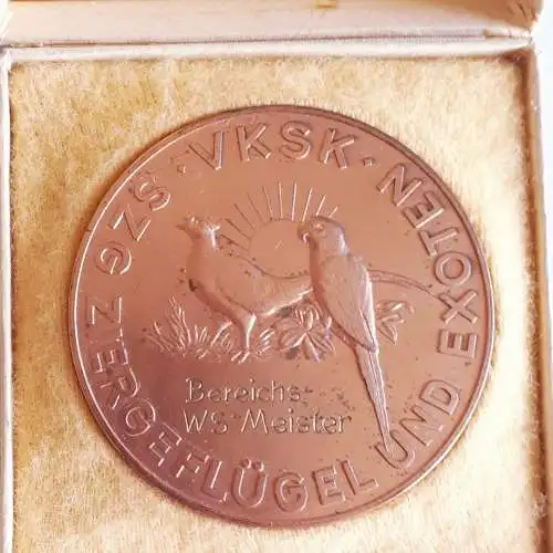 DDR Medaille SZG Ziergeflügel und Exoten des VKSK Bereich Karl-Marx-Stadt