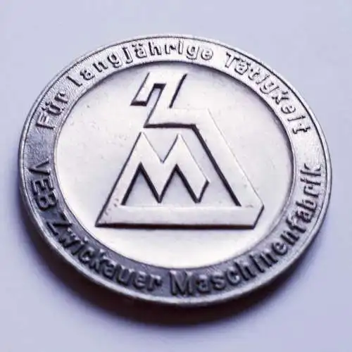 DDR Medaille VEB Zwickauer Maschinenfabrik - Für langjährige Tätigkeit