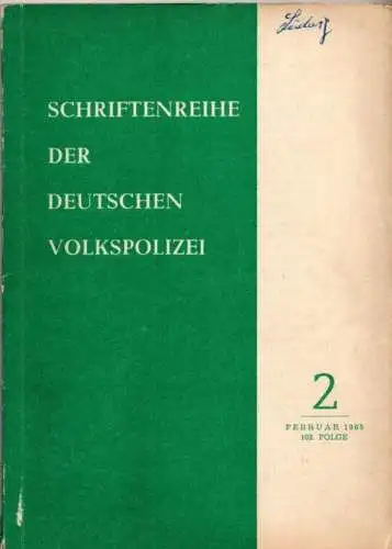 Schriftenreihe der Deutschen Volkspolizei 1965