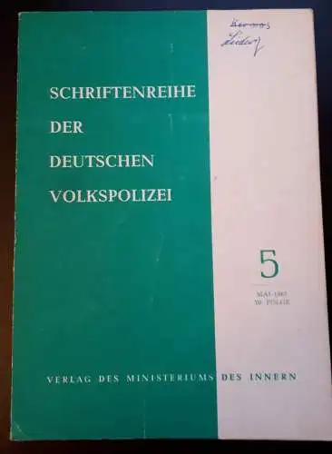 Schriftenreihe der Deutschen Volkspolizei 1962