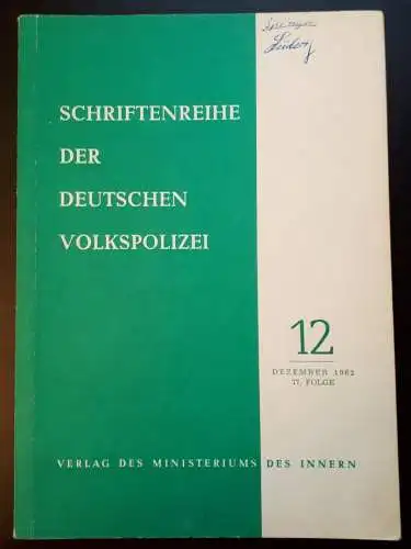 Schriftenreihe der Deutschen Volkspolizei 1962