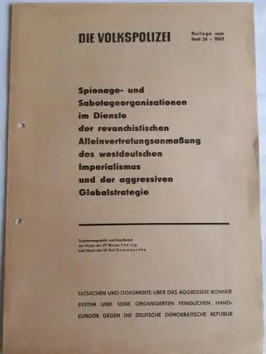 Die Volkspolizei Beilag zum Heft 24-1967
