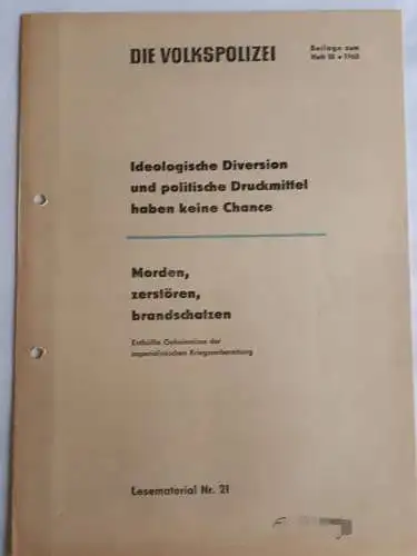 Die Volkspolizei Beilag zum Heft 18-1968