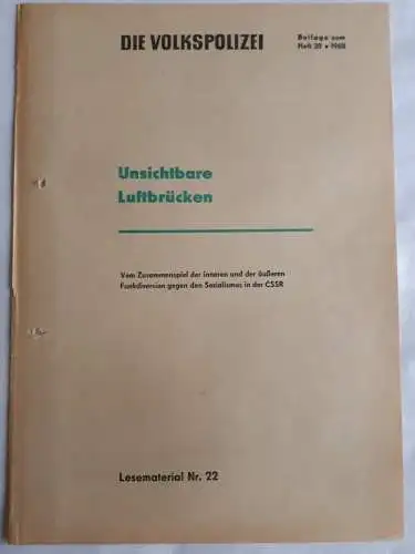 Die Volkspolizei Beilag zum Heft 20-1968