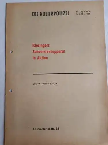Die Volkspolizei Beilag zum Heft 10-1969