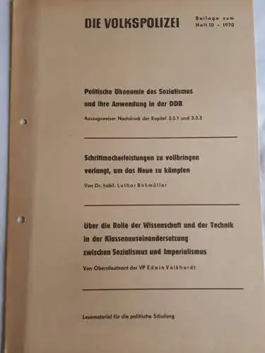 Die Volkspolizei Beilag zum Heft 10-1970