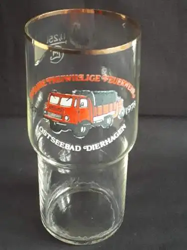 Bierglas 100 Jahre FFW Freiwillige Feuerwehr Dierhagen 1878 - 1978