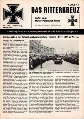 Das Ritterkreuz-Mitteilungsblatt der OG der Ritterkreuzträger e.V. 1-1987