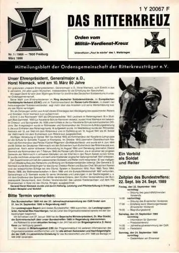 Das Ritterkreuz-Mitteilungsblatt der OG der Ritterkreuzträger e.V. 1-1989