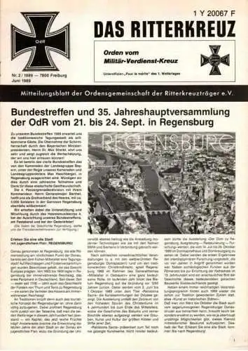 Das Ritterkreuz-Mitteilungsblatt der OG der Ritterkreuzträger e.V. 2-1989