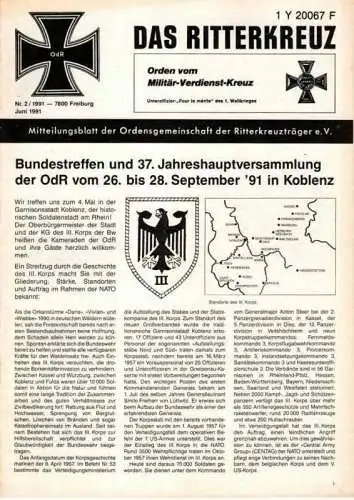 Das Ritterkreuz-Mitteilungsblatt der OG der Ritterkreuzträger e.V. 2-1991