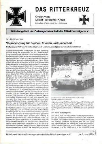 Das Ritterkreuz-Mitteilungsblatt der OG der Ritterkreuzträger e.V. 2-1993